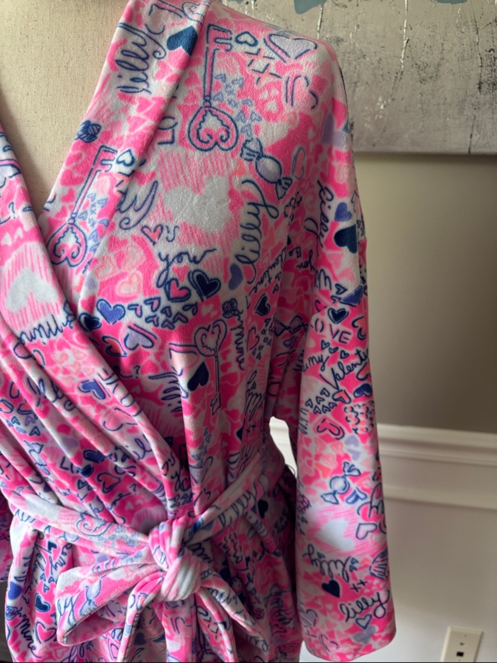 Lilly Pulitzer Women’s Pink Printed Wrap Robe XXL - Picture 3 of 14